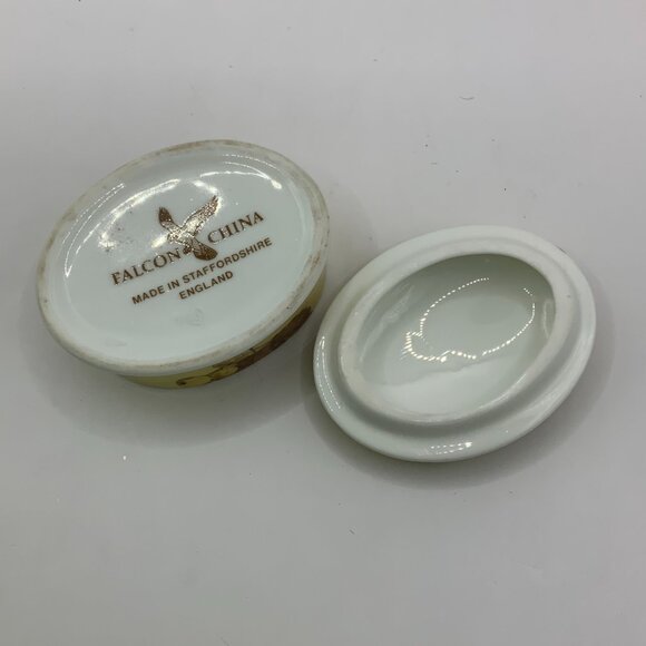 Ayshford Stafforshire England Berry Vintage Falcon China Trinket Box - Picture 6 of 6